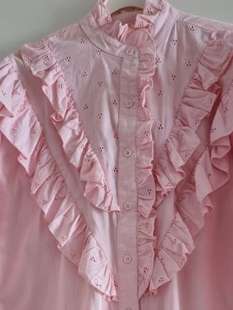 Bluse bestickt Gr. M rosa