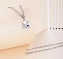 Damen Halskette mit Kleeblatt Zirkonia