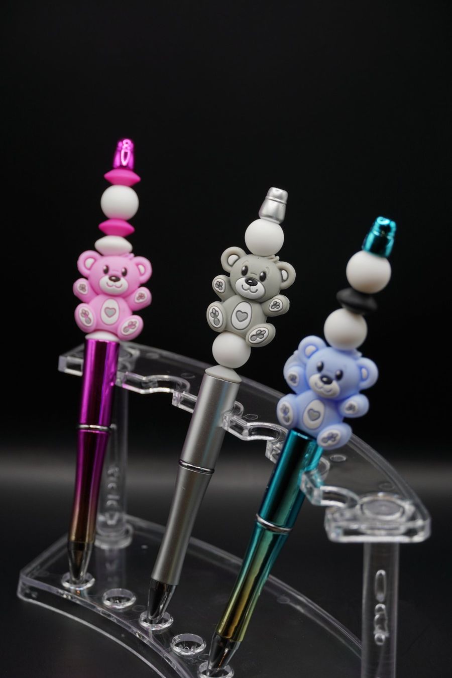Stylos & Marker: 3er-Set Glücksbärchen Kugelschreiber, einzigartig & handmade – Neuf (Voir description) à Zürich par luckimba