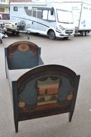 Antikes Bauernbett, bemalt, Vintage, um 1826, Top Zustand