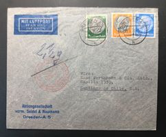 Graf Zeppelin, netter 3 Farben Hindenburg Brief 1938
