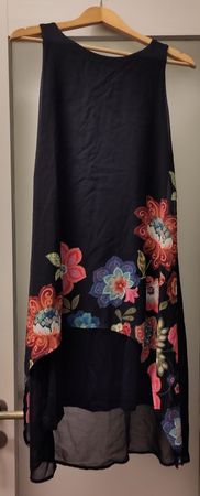 Schwarzes asymmetrisches Kleid von Desigual, Gr. 40, neu