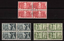 1955 Symbolische Darstellungen Nr.216x-218x im 4er-Block ʘ