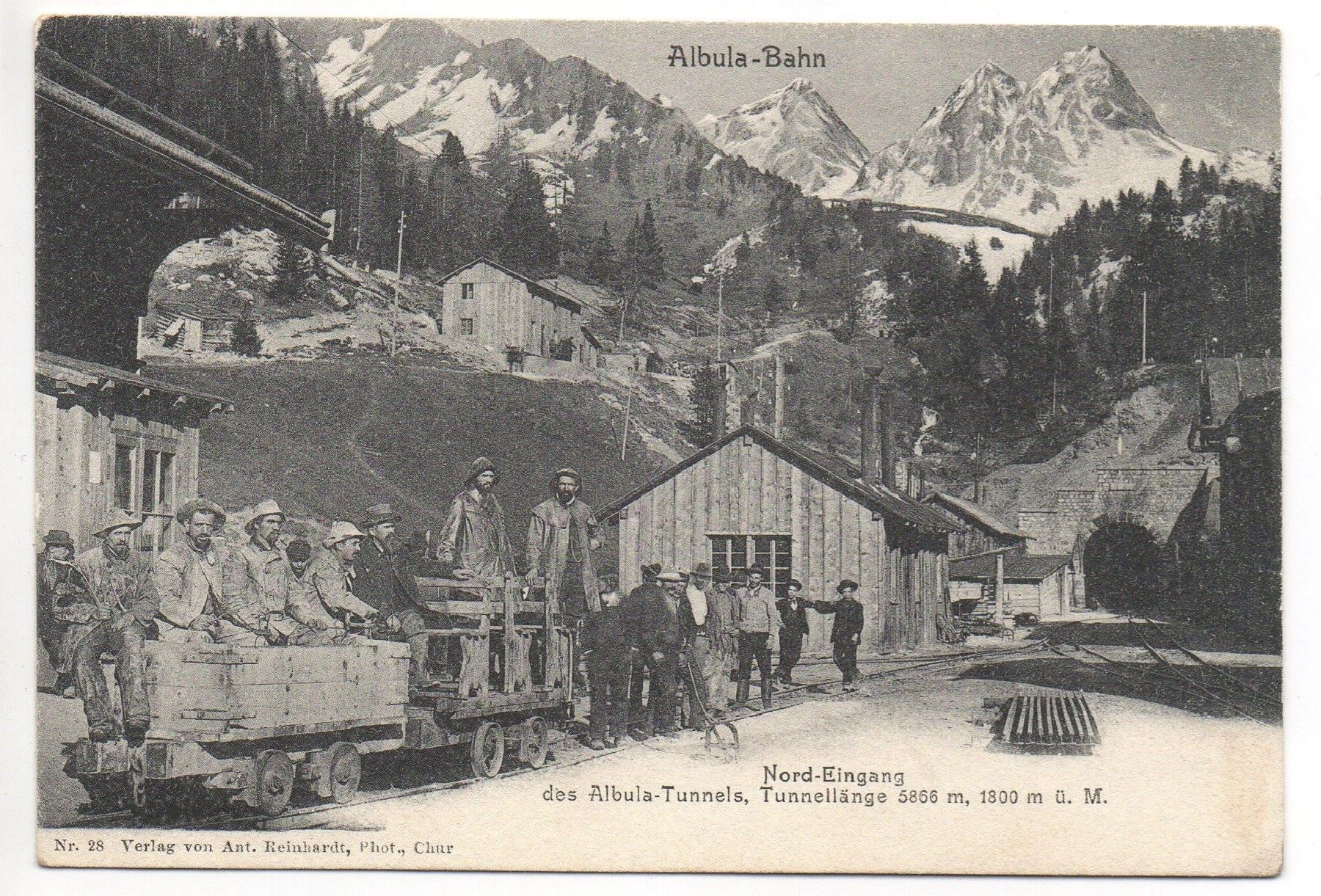Ansichtskarten: ALBULA-BAHN Baustelle Nord-Eingang – Neu (gemäss Beschreibung) aus Jona von philajona
