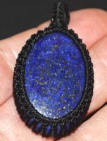 Anhänger L-8177 – Lapislazuli Makramee ca. 3,7x2,6cm