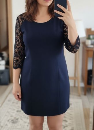 Robe noir "Esprit" manches 3/4