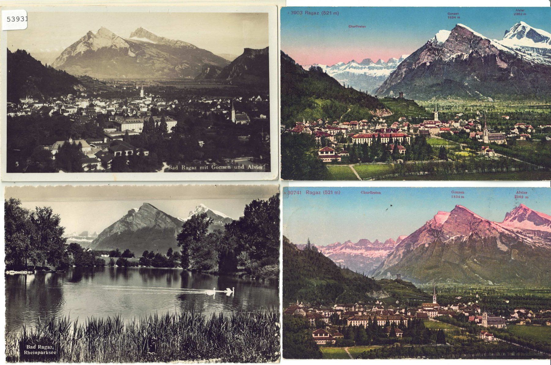 Cartoline postali: 4 AK - Bad Ragaz – Usato da Ettingen venduto da Kartenplanet