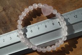Rosenquarz mit Herz  Armband    –Lot Adlun-