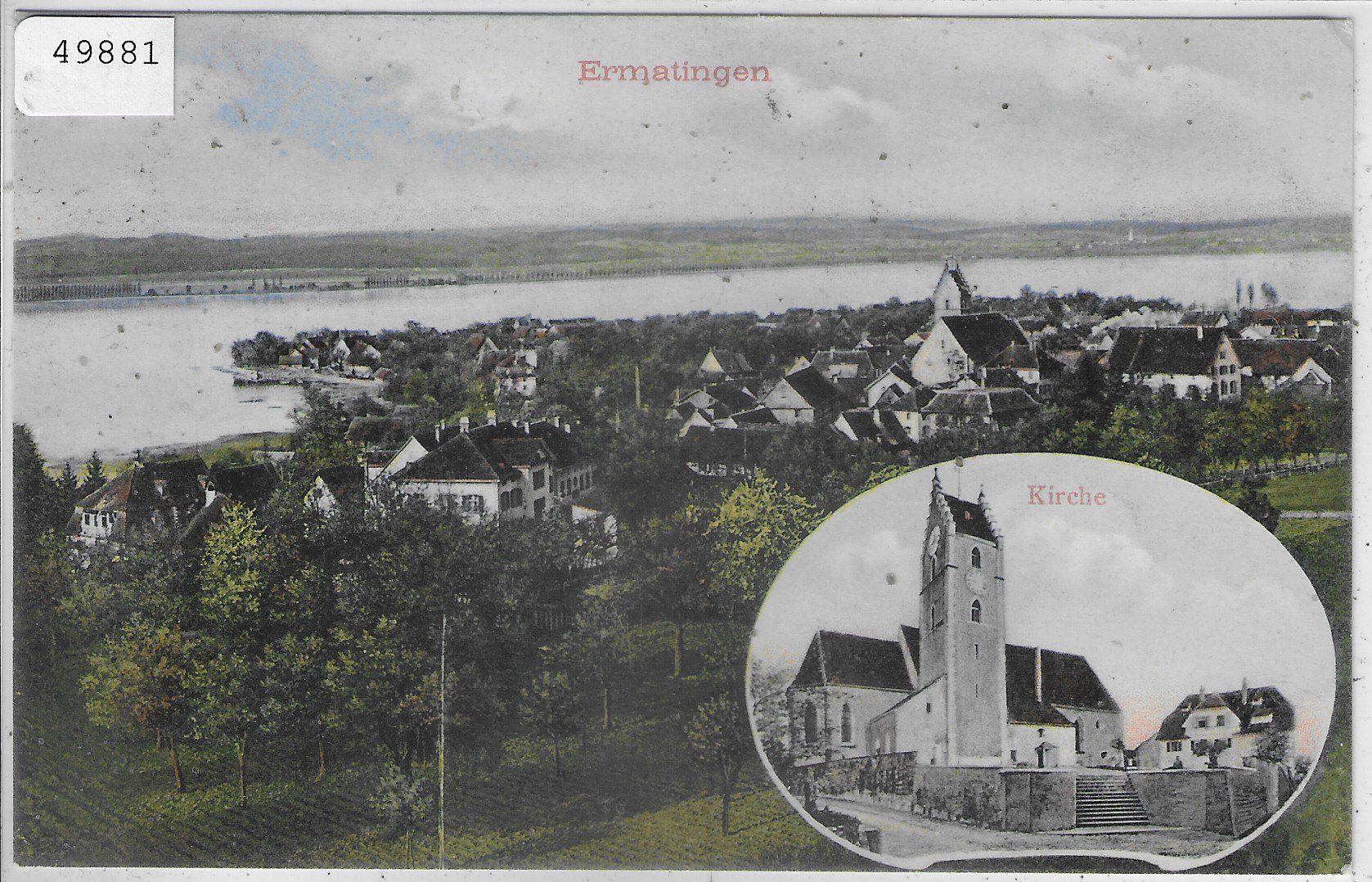 Ansichtskarten: Ermatingen - Generalansicht, Kirche – Gebraucht aus Ettingen von Kartenplanet