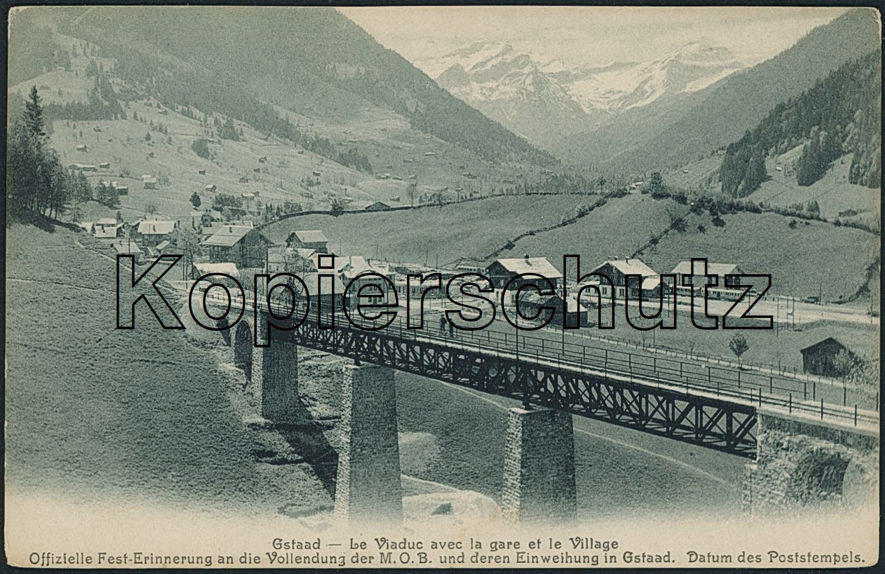 Cartoline postali: BE Gstaad - Bahnhof - Bahn MOB - Saanen – Nuovo (secondo la descrizione) da Schindellegi venduto da leecollect