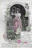 Modische Dame mit Korb