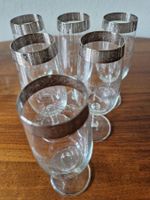 Champagner /Weissweingläser mit Platinrand /Pantografie