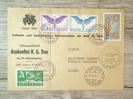 TR54 Enveloppe + Timbre Suisse 1939