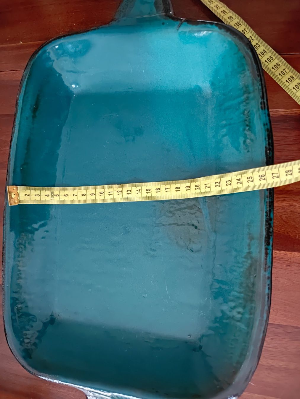 Servierplatten: Large Pottery Ceramic Teal Glazed Serving Platter Artisan – Gebraucht aus Geneve von readycat 3