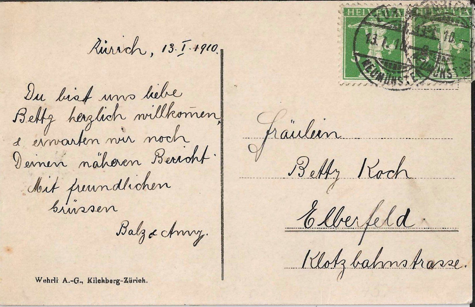 Cartoline postali: Karte Waldhaus Dolder1910 mit Dolderbahn – Usato da Zürich venduto da Philacat11 1