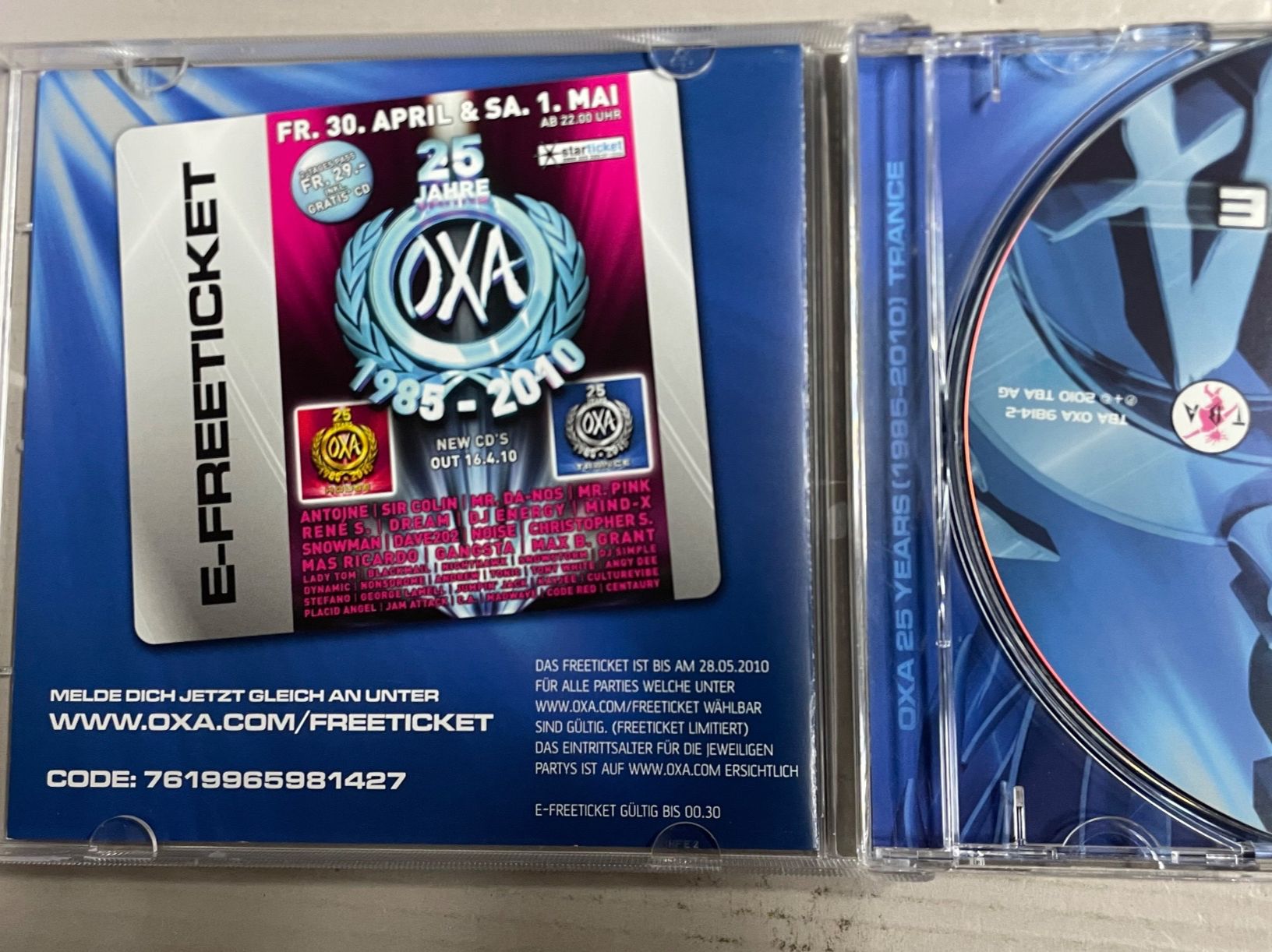 CD: 25 Years OXA Trance - RAR – Usato da Muri b. Bern venduto da AdidasCollector 2
