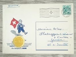 TR105 Enveloppe + Timbre Suisse 1943