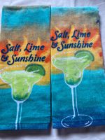 2x Summer Cocktail kitchen Towels NEW