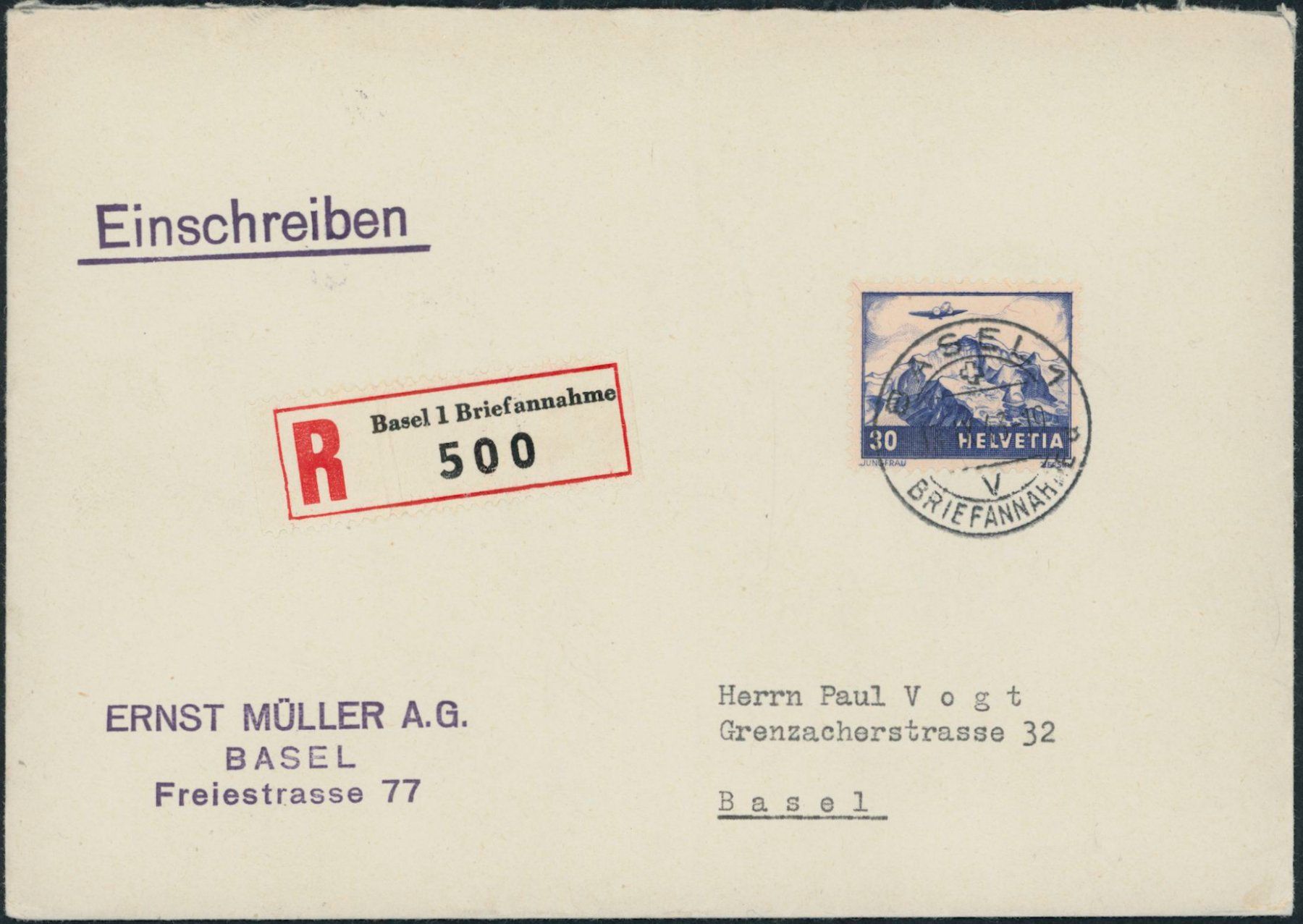 Tutti i francobolli: 1943 - Flugpost - Brief - EF – Usato da Schindellegi venduto da leecollect