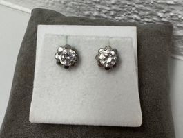 Ohrstecker silbernfarbig Blumenform - Modeschmuck
