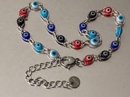 Bracelet filigrane oeil bleu rouge noir nouveau