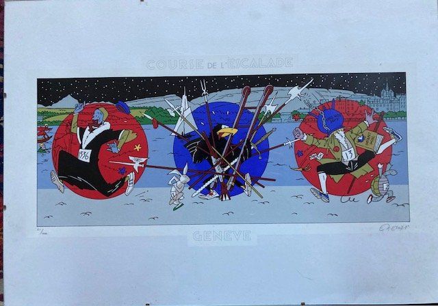 Grafica & Litografie: Sérigraphie  l'Escalade numérotée signée  EXEM 1990 – Nuovo (secondo la descrizione) da Onex venduto da gga_5vcf