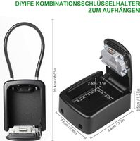Schlüsseltresor Schlüsselsafe Schlüsselkasten Schwarz