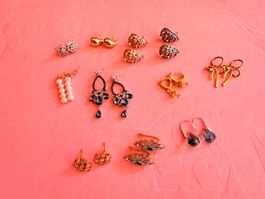 Lot de 11 paires de boucles d'oreilles