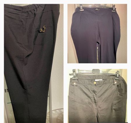 Damen Hose Gr 52 blau schwarz gesamt 3 Stück