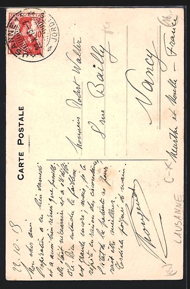 Ansichtskarten: AK Lausanne, Hotel Windsor, 1913 – Gebraucht aus Berlin von bartko-reher 1