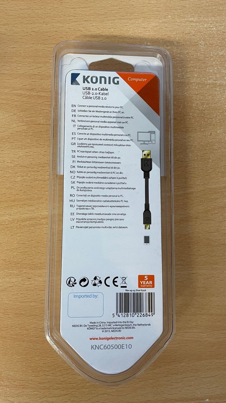 Cavi: PC Kabel USB 2.0, 1m Länge – Nuovo e nell'imballaggio originale da Glattfelden venduto da cybermaxx 1
