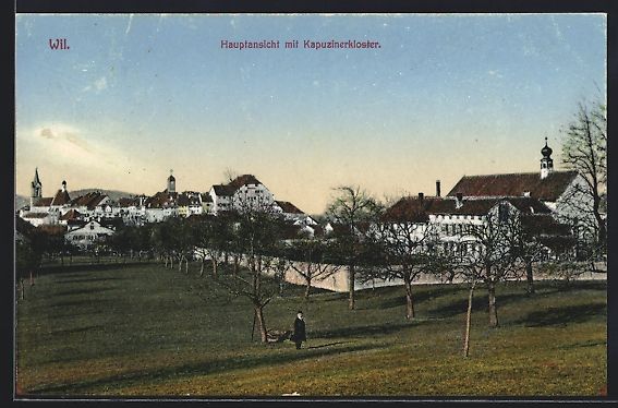 Cartoline postali: Wil /SG, Hauptansicht mit Kapuzinerklost – Usato da Berlin venduto da bartko-reher