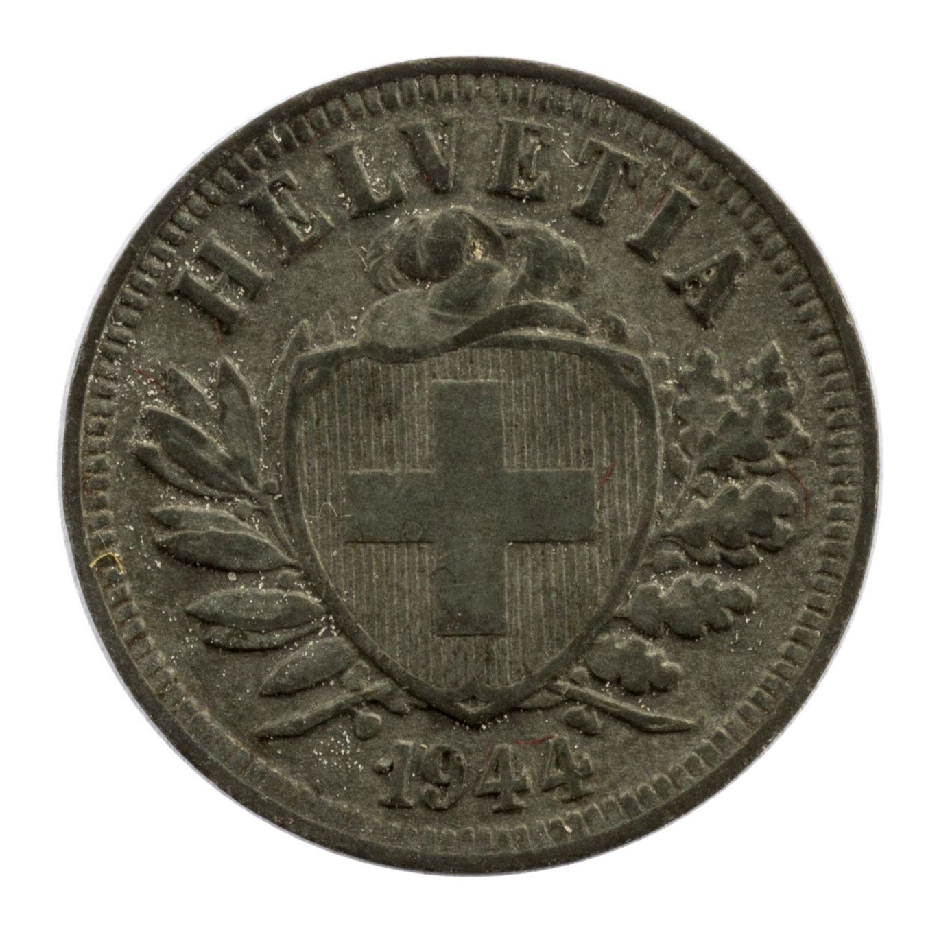 Tutti le monete: Schweiz / Suisse - 2 Rappen - 1944 – Usato da Rotkreuz venduto da Swiss-Coins