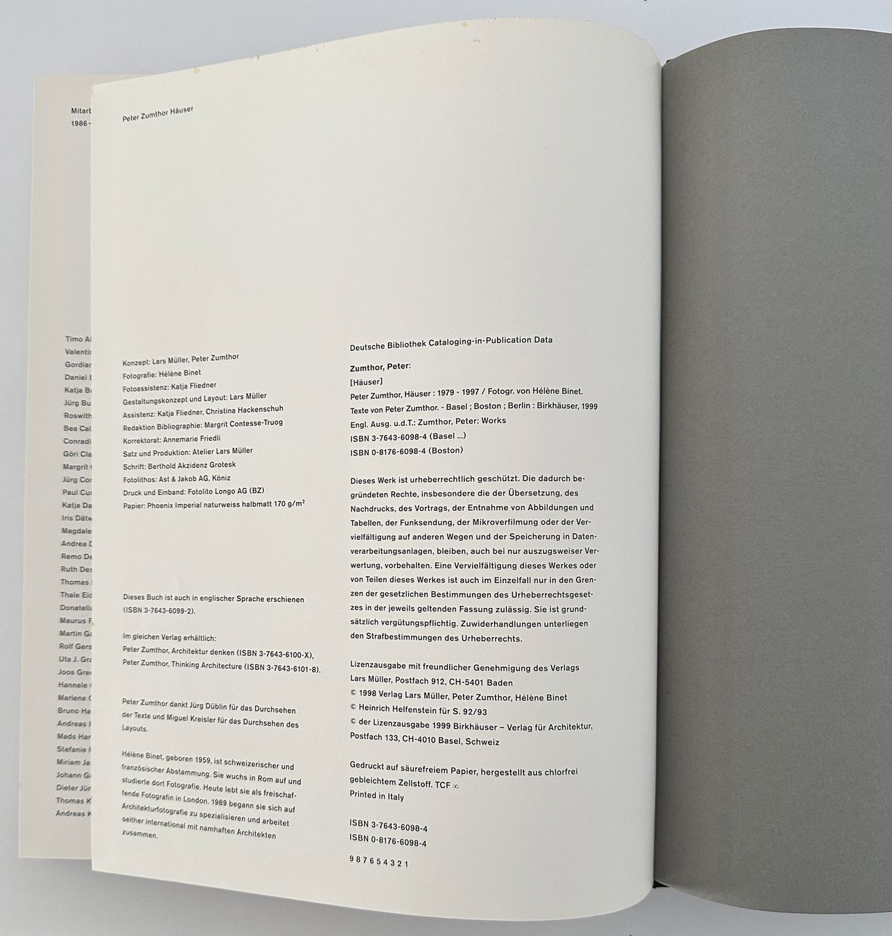 Libri: Peter Zumthor Häuser 1979-1997, Lars Müller – Usato da Lützelflüh-Goldb venduto da fluidum 5