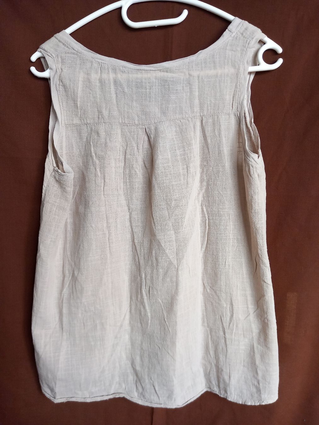 Top: Débardeur beige en lin léger – Usato da Faoug venduto da per_kp6r 1