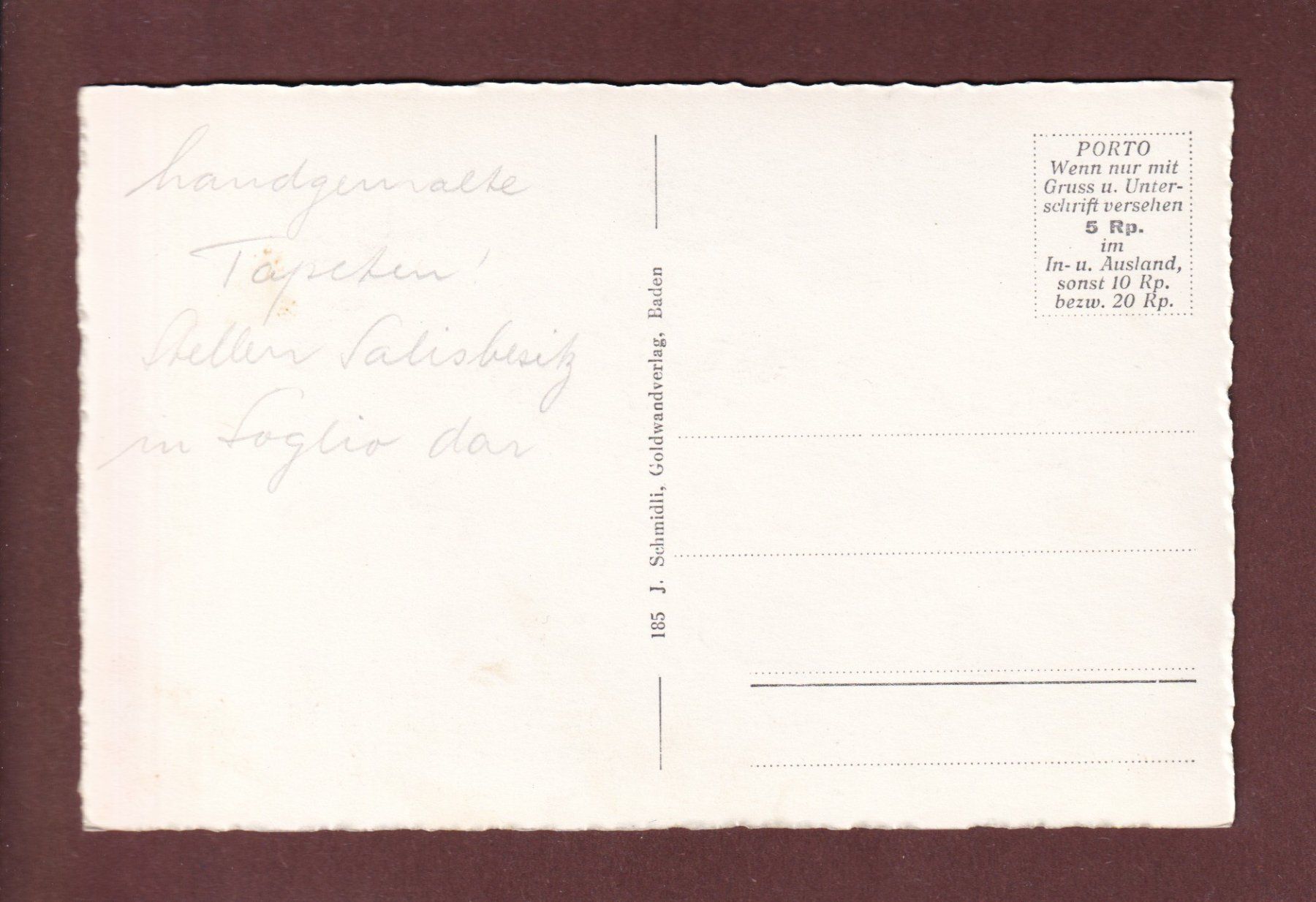 Cartoline postali: SCHLOSS WILDEGG - Salisstube – Usato da Pully venduto da nicecards-shop 1
