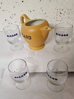 Ricard: pichet + 4 verres Ricard,   pour l'apéro cet été