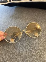 Gucci Rundes Sonnenbrille Goldfarben mit Perlen guter Zustan