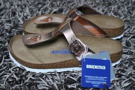 Birkenstock, Gizeh, Gr. 38, Leder, metallic copper, NEU
