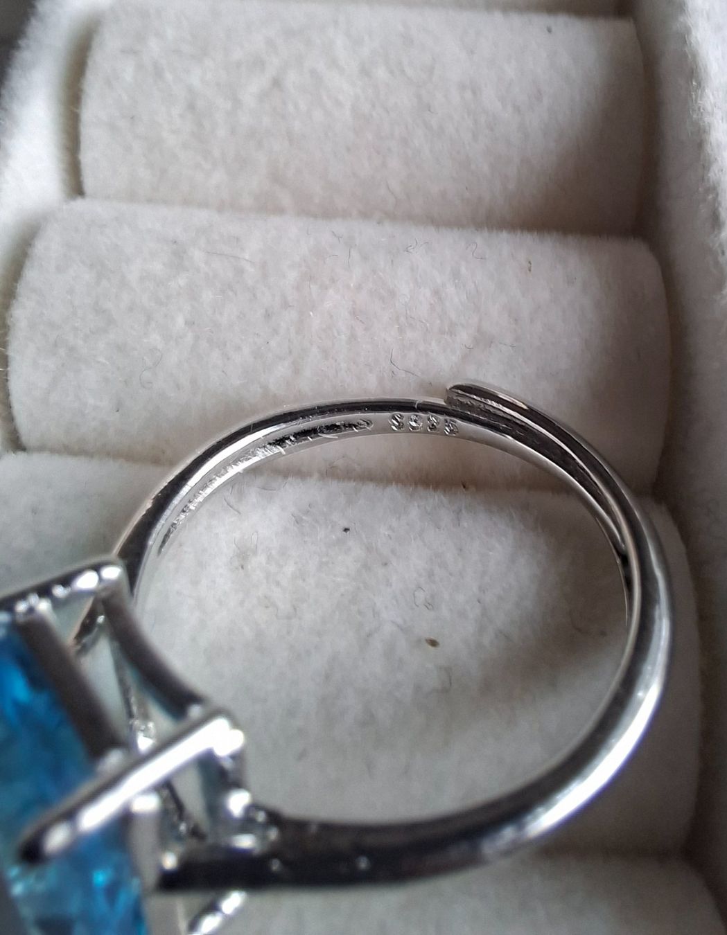 Anelli: Bague élégante pierre bleue taille ajustable argent 925 – Nuovo (secondo la descrizione) da Genève venduto da a_t_g5kq 4