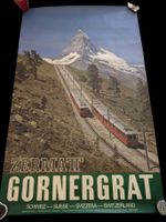 Affiche originale Zermatt Gornergrat Cervin Vintage c. 1980