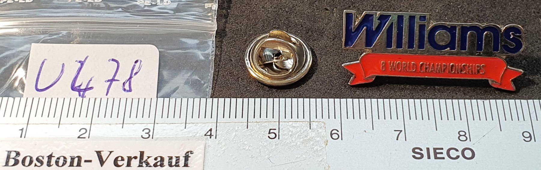 Placchette & Badge: U478 - Pin Williams 8 World Championships – Usato da Reinach BL venduto da Boston-Verkauf 2
