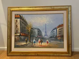 Ölgemälde " Parigi" C. Martin gerahmt