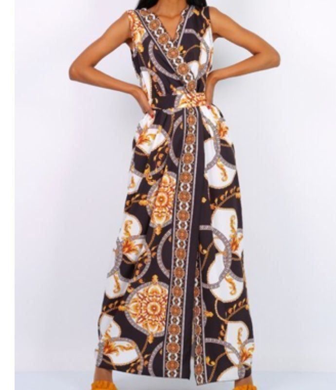 Vestiti: Robe longue blanche à motifs jaune noirs – Nuovo e nell'imballaggio originale da Petit-Lancy venduto da mina222