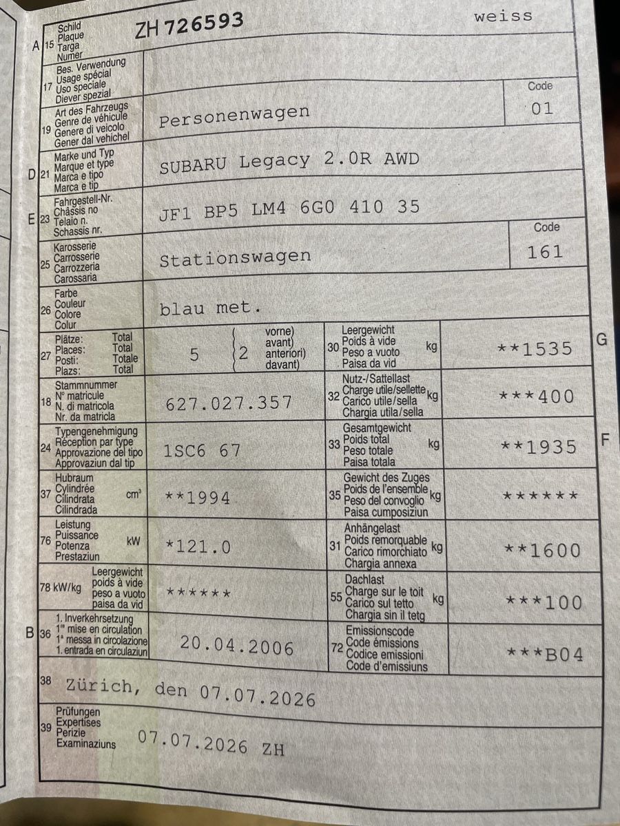 Subaru Autos: Frisch mfk 07.07.2026 – D'occasion à Kollbrunn par TIGMAG 3