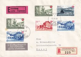1948 Pro Patria Nr. B38-B41++, auf offiziellem R-Eil-FDC (d)