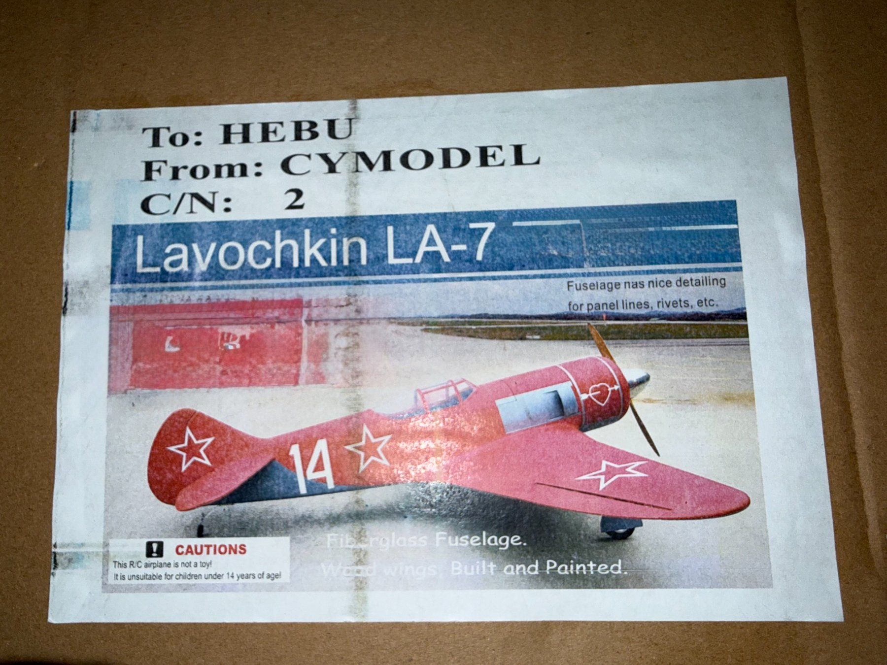 Modellismo RC: Lavochkin La-7 CY Rouge / Gris – Nuovo e nell'imballaggio originale da Avully venduto da MAXI_PLANE