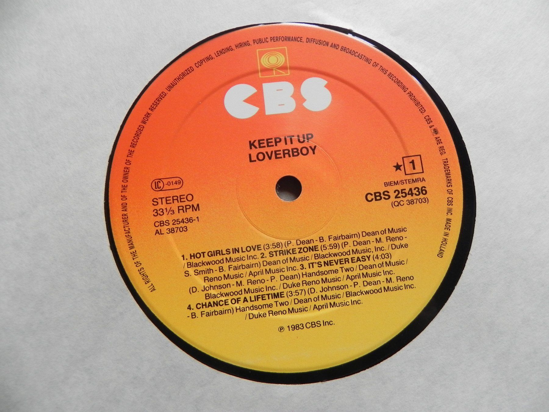 Schallplatten: LP Kanada Rock Band Loverboy 1983 Keep it up – Gebraucht aus Siebnen von krimsie 4