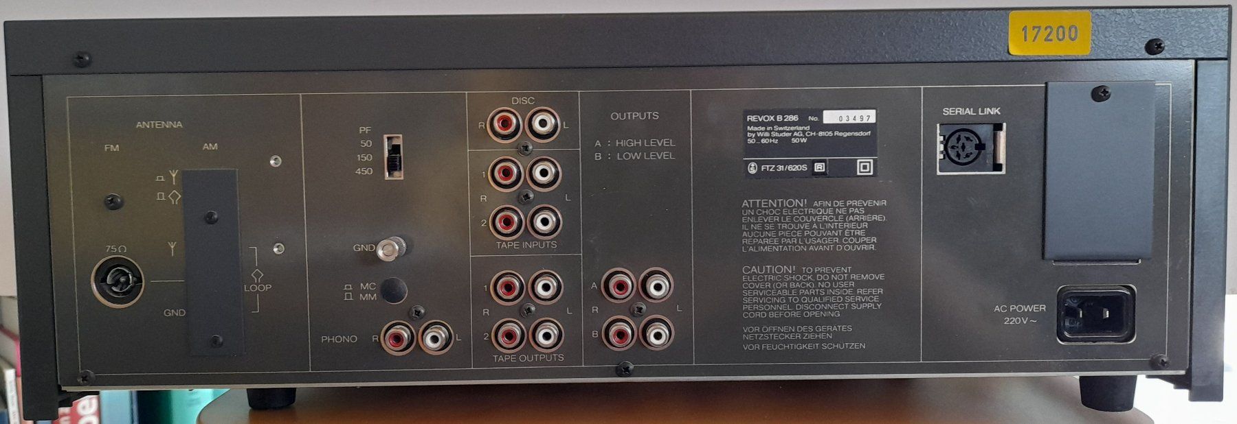 Revox Amplificatori: Revox B286 Vorverstärker-Tuner – Usato da Siebnen venduto da Joing 2