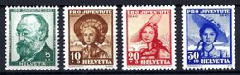 Pro Juventute Satz 1940 Katalog-Nr. J93-J96, ** mit Abart